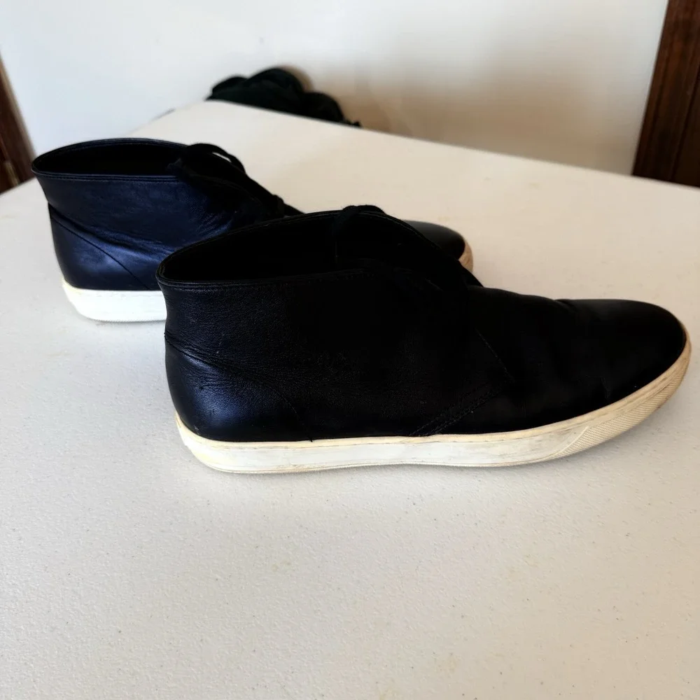 Vince Black Leather Lace High‎ Top Sneakers Men's Chukka Size 13 Minimalist